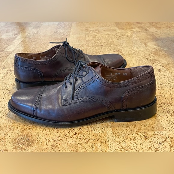 Bostonian Men's Shoes. Cap Toe Oxfords 10 Wide Chestnut (Brown). Made in Italy - Picture 15 of 15